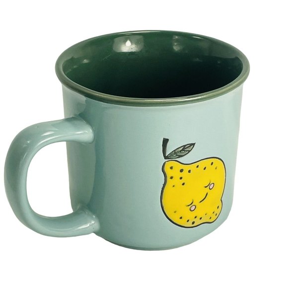 Yellow Sweet Lemon Boston Warehouse 16 Ounce coffee Mug Blue Coffee Cup cocoa - Picture 5 of 10